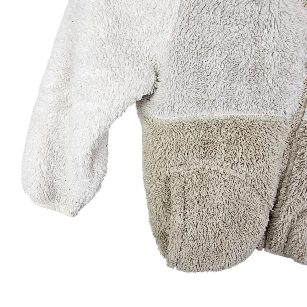 Old‎ Navy Neutral Beige Tan Fleece Sherpa Zip Hoodie Toddler Size 4T